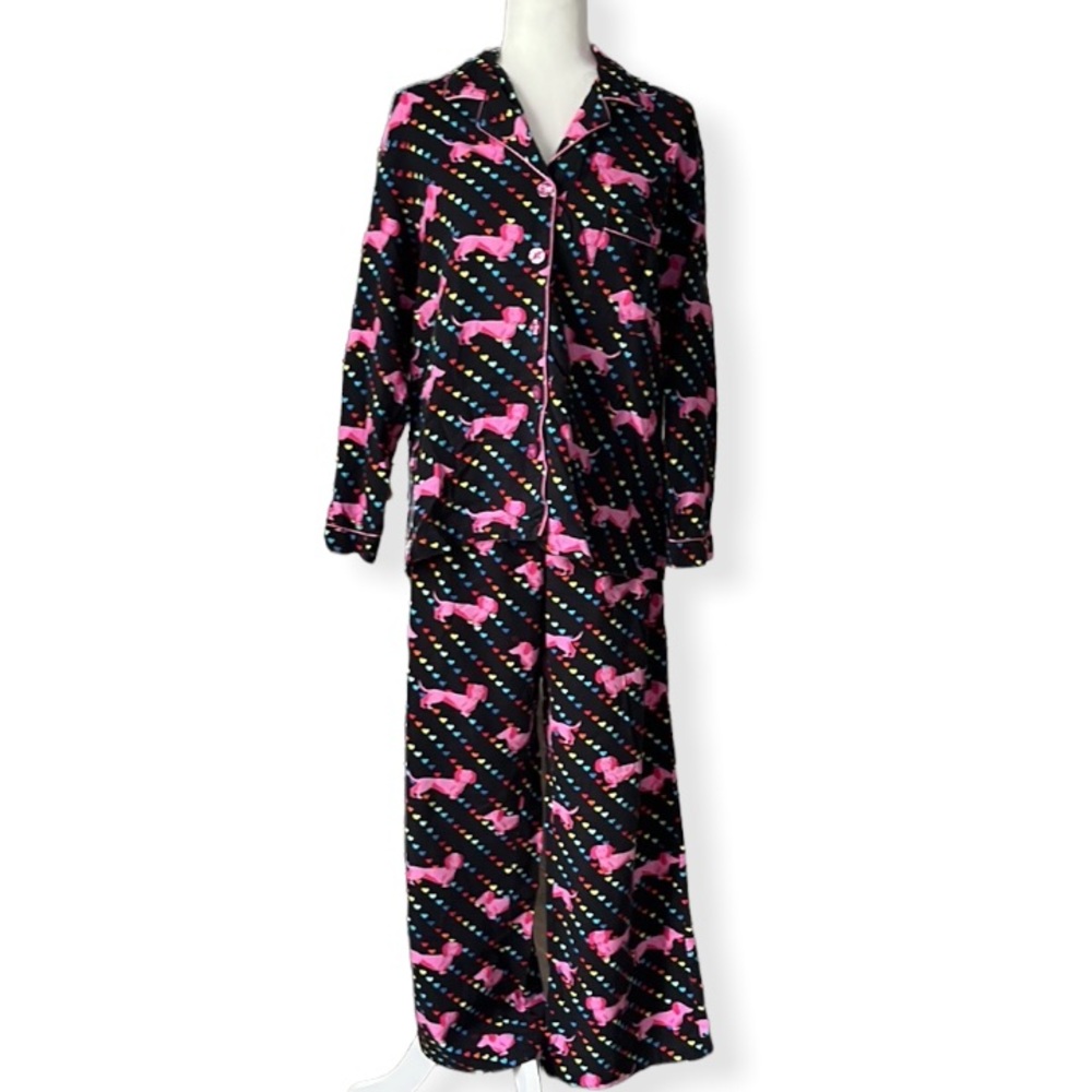 Victoria’s Secret After Party Pink & Black Pajama Set / Size Small